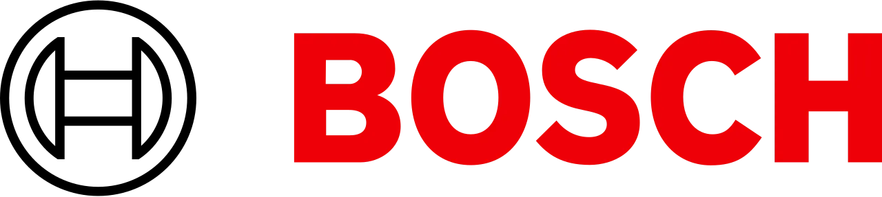 Roter Bosch-Schriftzug auf schwarzem Hintergrund